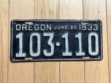 1933 oregon license for sale  Tacoma