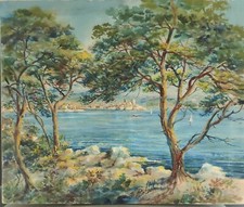 Signed mediterranean landscape d'occasion  Expédié en Belgium