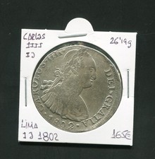 tu_bazar  8 REALES PLATA CARLOS IIII LIMA IJ 1802 comprar usado  Enviando para Brazil