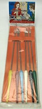 Garfos de fondue vintage de aço inoxidável 6 extremidades coloridas AIM comerciantes importados americanos comprar usado  Enviando para Brazil