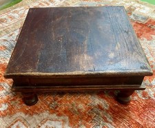 Banqueta de assoalho de madeira I BAJOT ÍNDIA/mesa original feita à mão 14,5" comprar usado  Enviando para Brazil