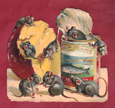 Très Rare Chromo Decoupis Repas De Fête De Magnifiques Souris Gourmandes. comprar usado  Enviando para Brazil