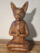 Wood cat meditating for sale  Portage