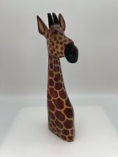 Escultura de girafa de madeira esculpida à mão 11” prateleira decoração bookend estatueta eclética comprar usado  Enviando para Brazil