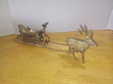 Brass reindeer sleigh for sale  Gary