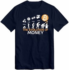 Camisetas The Evolution Of Money Funny Bitcoin Tees criptomoeda criptomoeda comprar usado  Enviando para Brazil