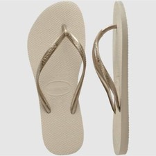 Chinelos femininos clássicos Havaianas em areia ouro claro tamanho 11 comprar usado  Enviando para Brazil