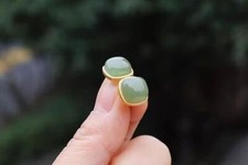 Brinco de jade Hotan natural, jaspe quadrado, brincos da moda simples, presente comprar usado  Enviando para Brazil