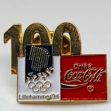 Distintivo Lillehammer Noruega Jogos Olímpicos de Inverno 1994 Coca-Cola contagem regressiva de 100 dias comprar usado  Enviando para Brazil
