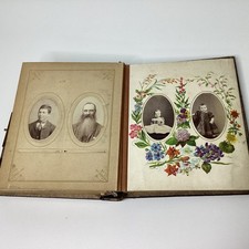Álbum de fotos de couro dourado vitoriano da década de 1880 com 40x fotos Portait (A5) W#660 comprar usado  Enviando para Brazil