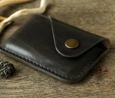 Carteira masculina feminina bolsa de couro de vaca estojo de cartão bolsa porta-cartão preta W188 comprar usado  Enviando para Brazil