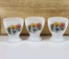 Usado, Vintage Arcopal França Copos de Ovo de Vidro de Leite Conjunto Floral de 3 Frete Grátis comprar usado  Enviando para Brazil