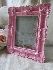 Quadro ornamentado rosa bebê, 5x7, vitoriano, decoração de casa de campo, chique gasto, princesa, barroco comprar usado  Enviando para Brazil