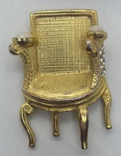 Broche de cadeira vintage ouro pérola sem assinatura, usado comprar usado  Enviando para Brazil