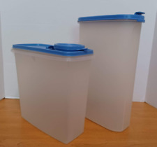 VINTAGE TUPPERWARE CEREAL KEEPER 469-6 STORE-N-POUR + Nº. 5 recipientes com tampa azul comprar usado  Enviando para Brazil