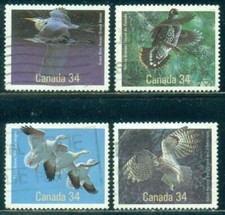 CONJUNTO CANADÁ SCOTT #'s 1095-1098, pássaros canadenses, usado, ótimo preço!, usado comprar usado  Enviando para Brazil