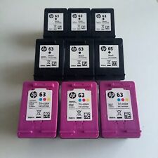 Cartuchos vazios originais genuínos HP 63 + 65 (9) total OEM 6 preto 3 três cores comprar usado  Enviando para Brazil