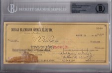 BECKETT BILL-WILLIAM WIRTZ & JACK DAVISON ASSINADO 1962 CHEQUE BLACKHAWKS #5560, usado comprar usado  Enviando para Brazil