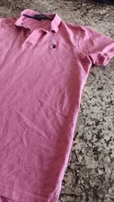 Usado, Camisa polo masculina grande autêntica EUA Assn rosa salmão X comprar usado  Enviando para Brazil