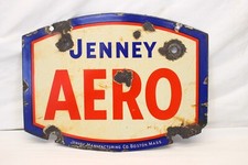 💥 PLACA BOMBA DE PORCELANA JENNEY AERO publicidade gasóleo 9" x 12" BOSTON, MA 💥 comprar usado  Enviando para Brazil