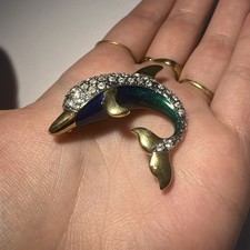 Broche dauphin bleu d'occasion  Andernos-les-Bains