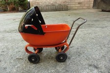 Carrinho de bebê miniatura de aço prensado WYANDOTTE década de 1930 com rodas de madeira @@ comprar usado  Enviando para Brazil