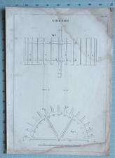 ELEVAÇÃO DE RODA D'ÁGUA IMPRESSÃO ENGENHARIA 1847 comprar usado  Enviando para Brazil