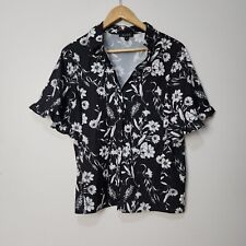 Camiseta Boho Basca Top Feminina 12 Preto Branco Floral Botão comprar usado  Enviando para Brazil