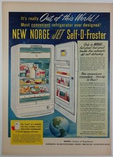 1950's NORGE Jet Refrigerator Defroster Borg Warner colorido vintage pôster impresso anúncio comprar usado  Enviando para Brazil