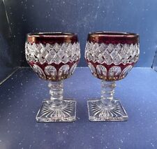 2 copas de cóctel Waterford Ruby Bowl Westmoreland firmadas de colección rojas transparentes segunda mano  Embacar hacia Argentina