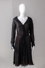 Celine vintage silk dress in brown colour with a bow 38 size Made in France na sprzedaż  PL