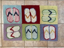 Wool hooked throw for sale  North Falmouth