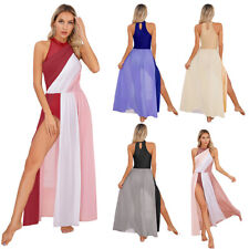 Vestido de festa feminino macio dividido vestidos buraco na fechadura costas vestido de dança pescoço simulado moderno comprar usado  Enviando para Brazil