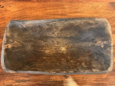 Tigela de massa de madeira esculpida bandeja de madeira primitiva trincheira decoração rústica para casa 18-22’’ comprar usado  Enviando para Brazil
