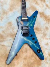 Fábrica envelhecida Dimebag Darrell, guitarra elétrica The Dean From Hell, azul, usado comprar usado  Enviando para Brazil