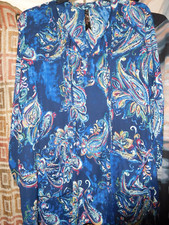 Usado, 2X SEVEN7 MELISSA MCCARTHY MANGA LONGA gola redonda azul estampa paisley blusa bolso comprar usado  Enviando para Brazil