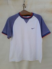 Używany, Vintage Nike Koszula Męska Medium Niebieska Biała Blokowane kolory Logo Bawełna na sprzedaż  Wysyłka do Poland