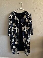 Vestido Connected Apparel para mujer de malla floral azul marino bordado cóctel fiesta   segunda mano  Embacar hacia Argentina