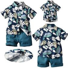 Usado, Conjunto de roupa infantil masculina estampada terno infantil manga curta camisa bolso shorts tops comprar usado  Enviando para Brazil