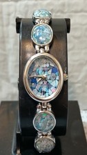 Relógio feminino JULES JURGENSEN genuíno opala cabochão designer de luxo quartzo 18 mm, usado comprar usado  Enviando para Brazil