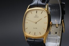 Vintage 1985 Omega De Ville Cal.1377 Relógio de Quartzo com Mostrador de Linho Banhado a Ouro [Exc+5] comprar usado  Enviando para Brazil