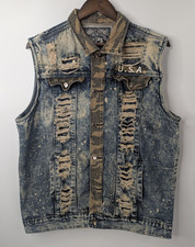 Colete jeans S2 Legend tamanho grande motociclista desgastado moto grunge caminhoneiro Rockabilly, usado comprar usado Colete jeans S2 Legend tamanho grande motociclista desgastado moto grunge caminhoneiro Rockabilly, usado comprar usado  Enviando para Brazil