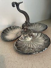 Bandeja de cabo de peixe vintage Reed & Barton 3 peças concha de amêijoa placa prata comprar usado  Enviando para Brazil