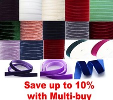 Velvet ribbon 10mm for sale  WIDNES