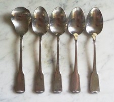4 cucharaditas Oneida Cube acero inoxidable colonial americano de 6 pulgadas y cuchara de azúcar con cáscara segunda mano  Embacar hacia Mexico