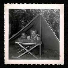 TENDA DE ACAMPAMENTO FILHOTE CASAIS CABEÇAS SORRIDENTES BERÇO MADEIRA FOTO ANTIGA/VINTAGE INSTANTÂNEA - C6 comprar usado  Enviando para Brazil