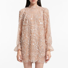Mini vestido de lantejoulas SELF-PORTRAIT paisley nude tamanho EUA4 Reino Unido 8 original. US$ 555 NOVO, usado comprar usado  Enviando para Brazil
