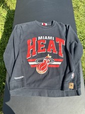 Usado, Moletom de lã Mitchell & Ness Miami Heat NBA Crew masculino grande suéter preto comprar usado  Enviando para Brazil