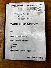Triumph motorcycle workshop for sale  CHELTENHAM