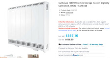 Sunhouse storage heaters for sale  BOGNOR REGIS
